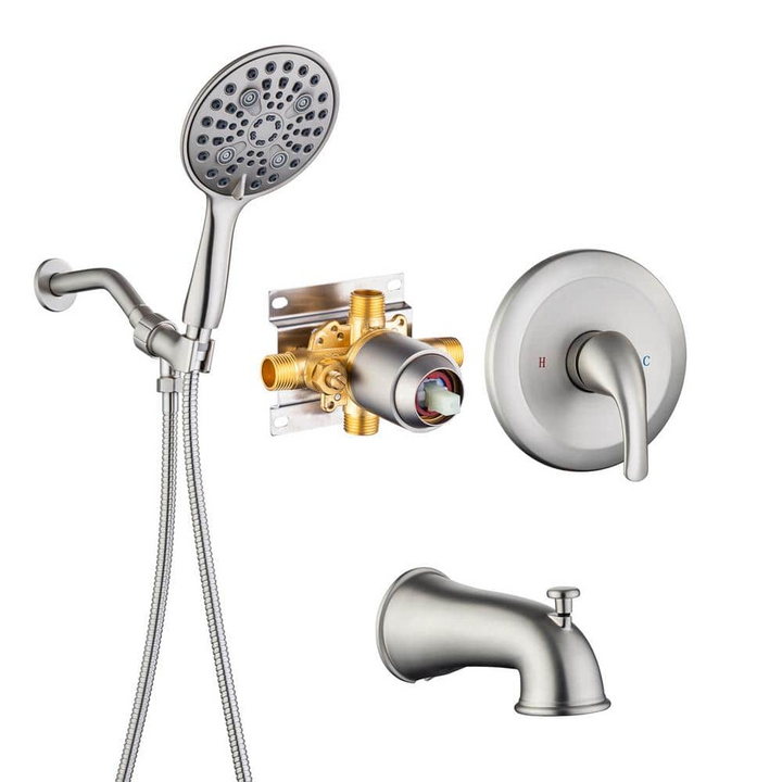 Single-Handle 6-Spray Round High Pressure Shower Faucet with 6 inch Shower Head
