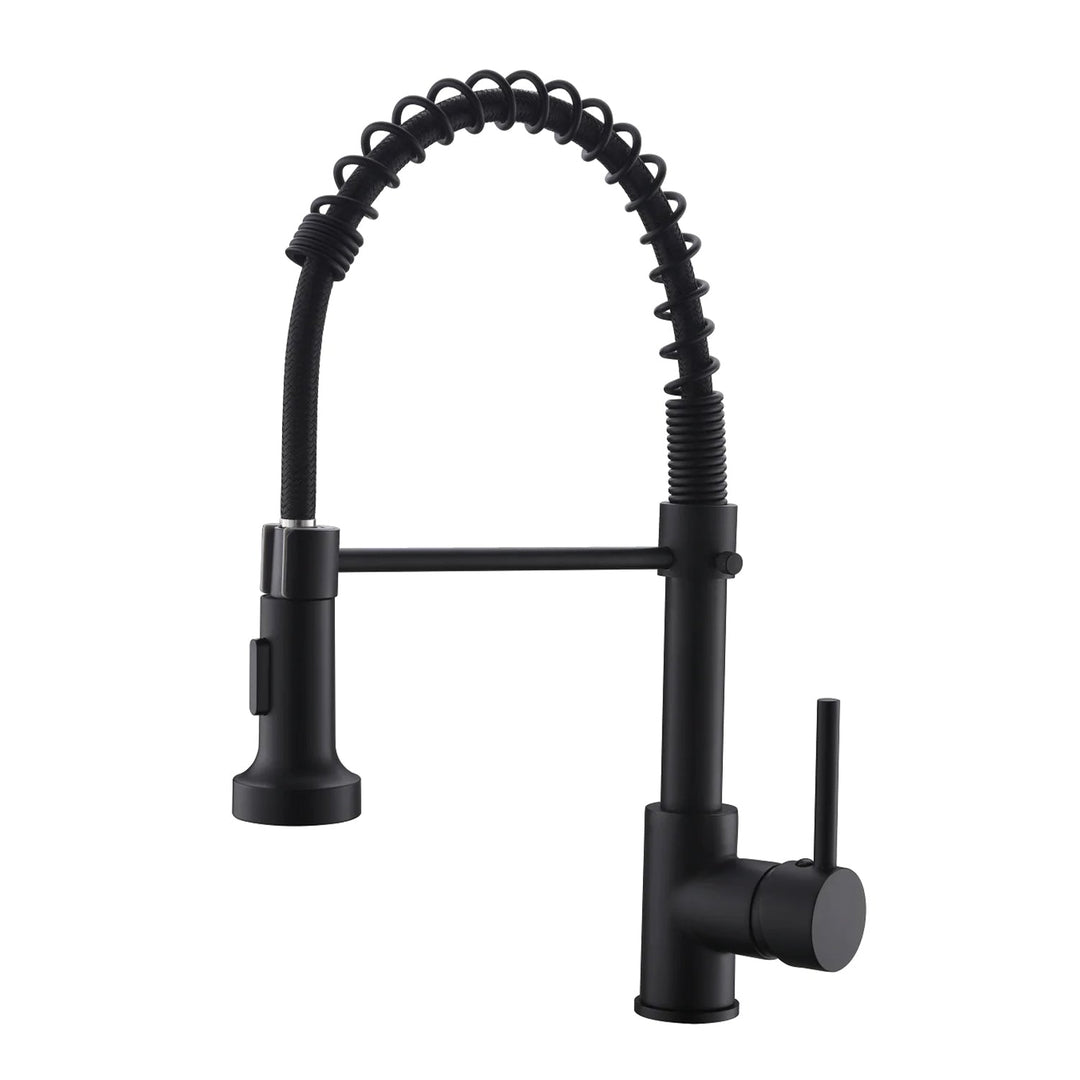 Single Handle Copper Kitchen Faucet in Black