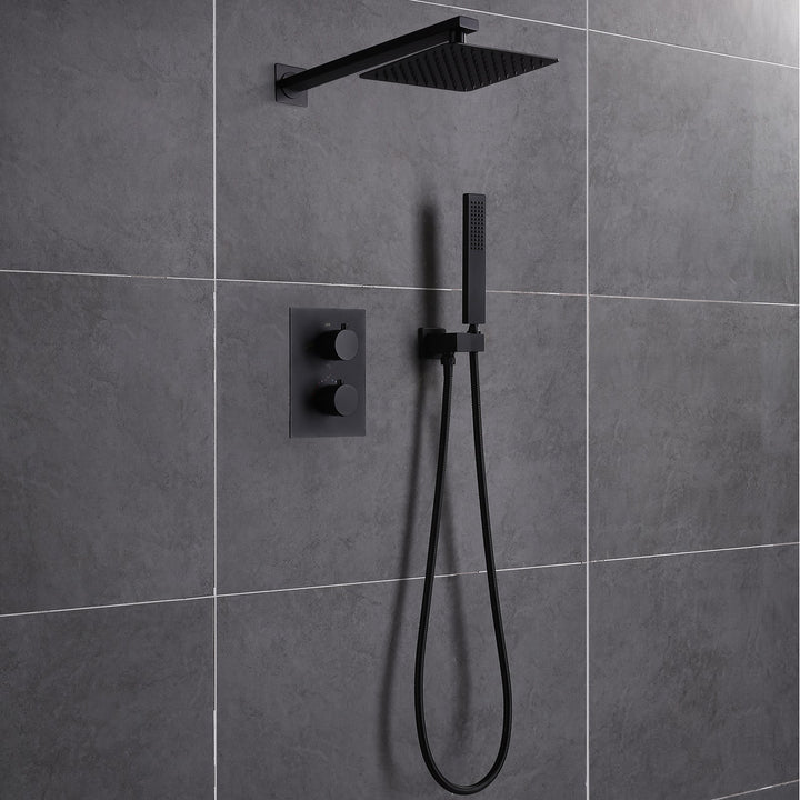 10 inch Wall Mounted Large Flow Thermostatic Shower System With Rough-In Valve