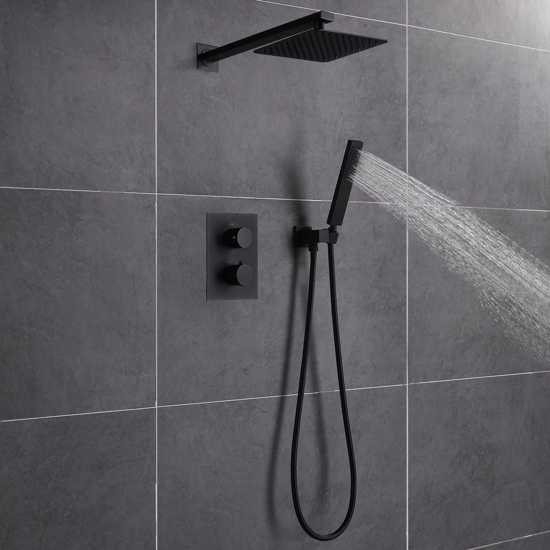10 inch Wall Mounted Large Flow Thermostatic Shower System With Rough-In Valve