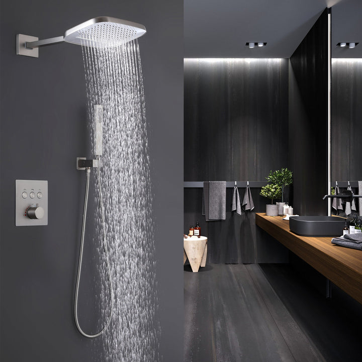 Wall Mounted Concealed Thermostatic Waterfall & Rainfall Shower System