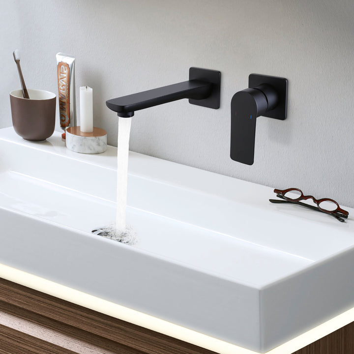 Wall Mounted Bathroom Sink Faucet Modern Lavatory Vessel Faucet Single Handle