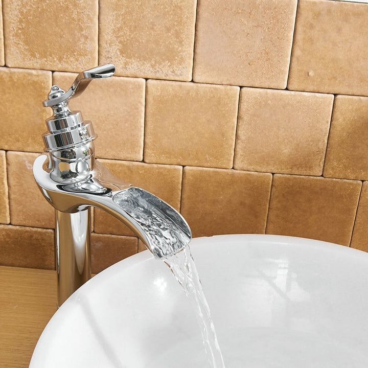 Single Handle Single Hole Bathroom Faucet Pop-Up Drain Included and Supply Lines