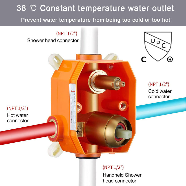 10 inch Shower System Shower Faucet Combo Set 2-Spray Patterns 1.8 GPM Wall Mount Dual Shower Heads with Hand Shower