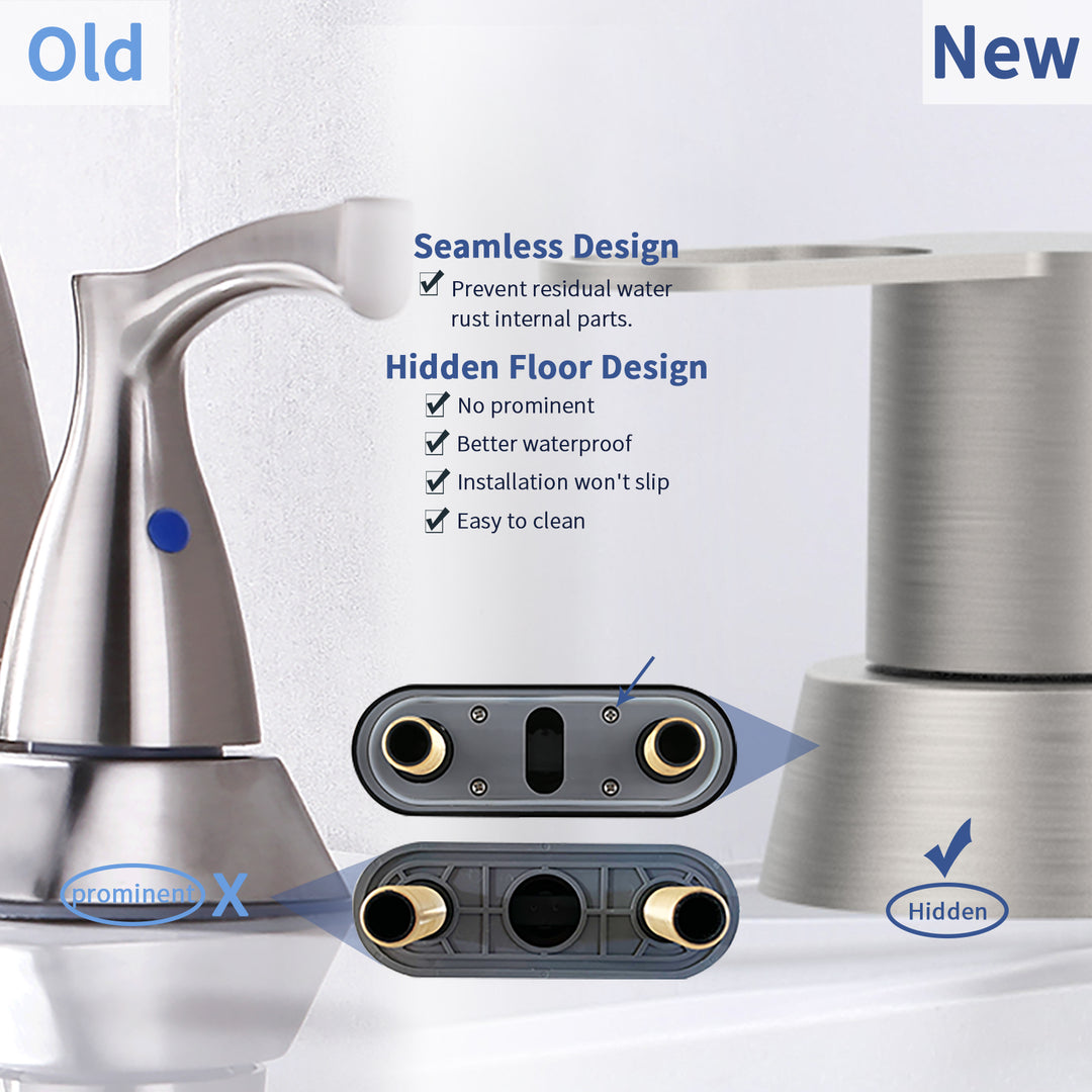 2-Handle 360 Degree High Arc Swivel Spout Centerset 4 Inch Vanity Faucet RV Bathroom Faucet
