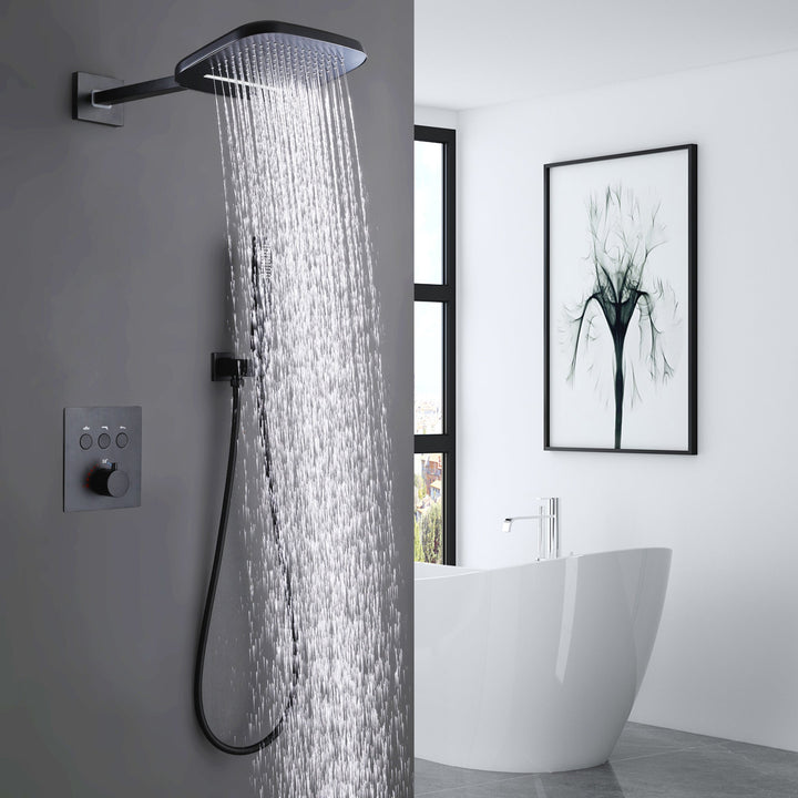 Wall Mounted Concealed Thermostatic Waterfall & Rainfall Shower System