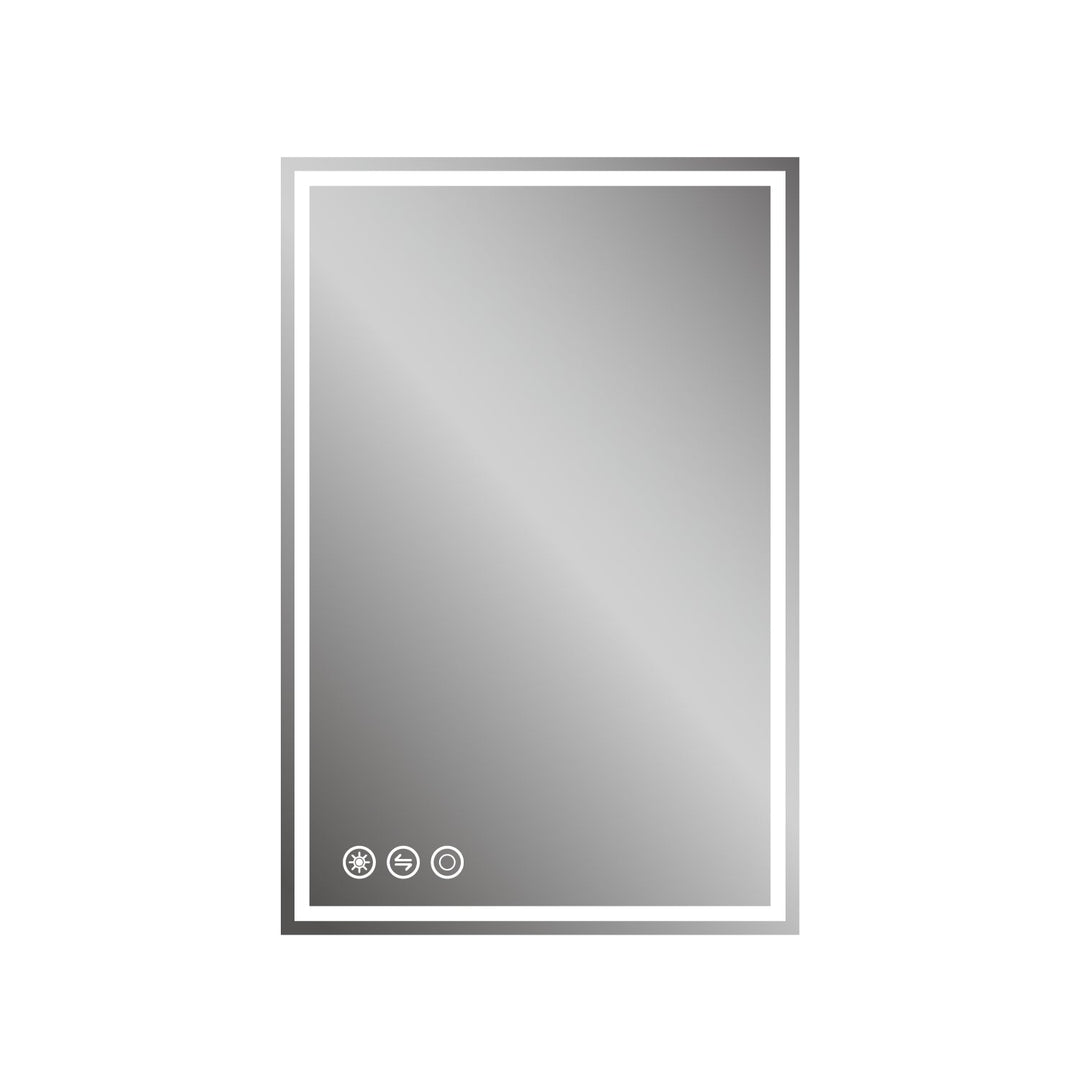 20 in. W x 30 in. H Frameless LED Single Bathroom Vanity Mirror in Polished Crystal