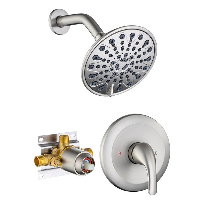 Single-Handle 6-Spray 6 in. Shower Head Round High Pressure Shower Faucet