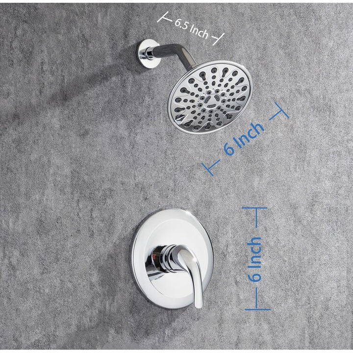 Single-Handle 6-Spray 6 in. Shower Head Round High Pressure Shower Faucet