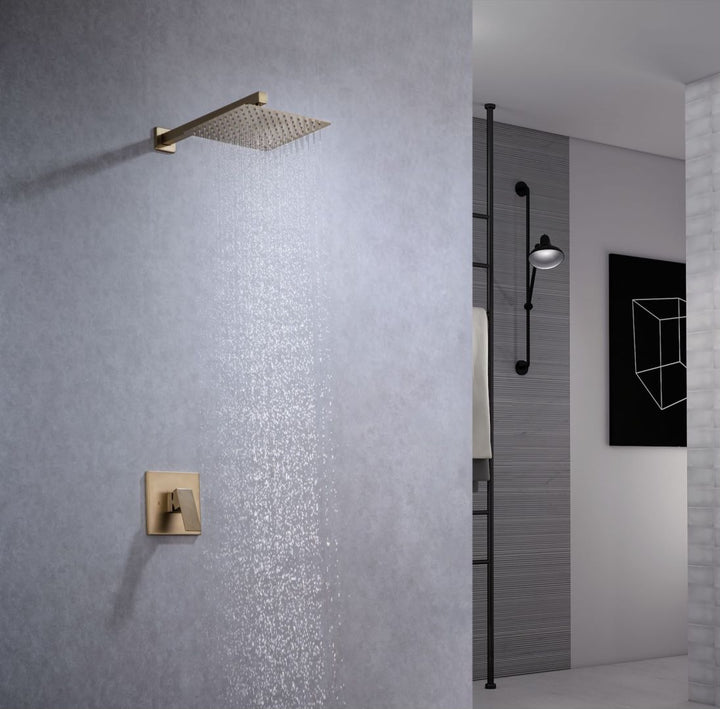 Wall Mounted 10 in. Rain Shower Head Faucet with Valve