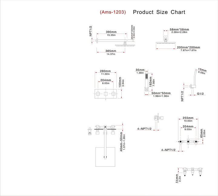 shower systems with rain head