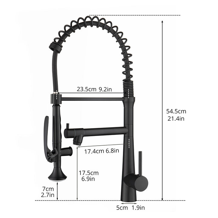 Single Handle Copper Kitchen Faucet in Matte Black