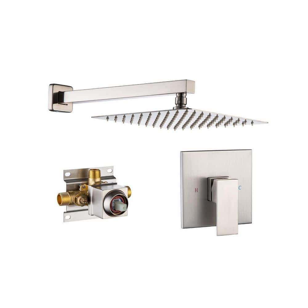 Wall Mounted 10 in. Rain Shower Head Faucet with Valve