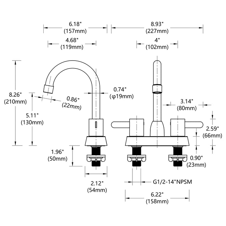 centerset bathroom faucets