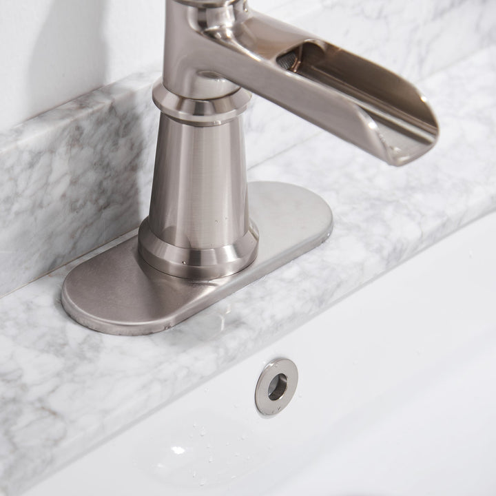 Retro Single Hole Single-Handle Bathroom Faucet with Deckplate Included