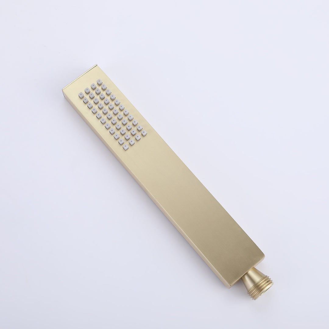 Wall Mounted Golden 3 Handle Thermostatic Shower System With 3 Body Jets