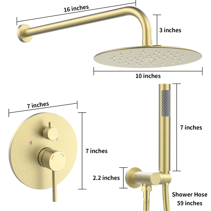 10 inch Shower System Shower Faucet Combo Set Wall Mounted with Rainfall Shower Head and handheld shower faucet