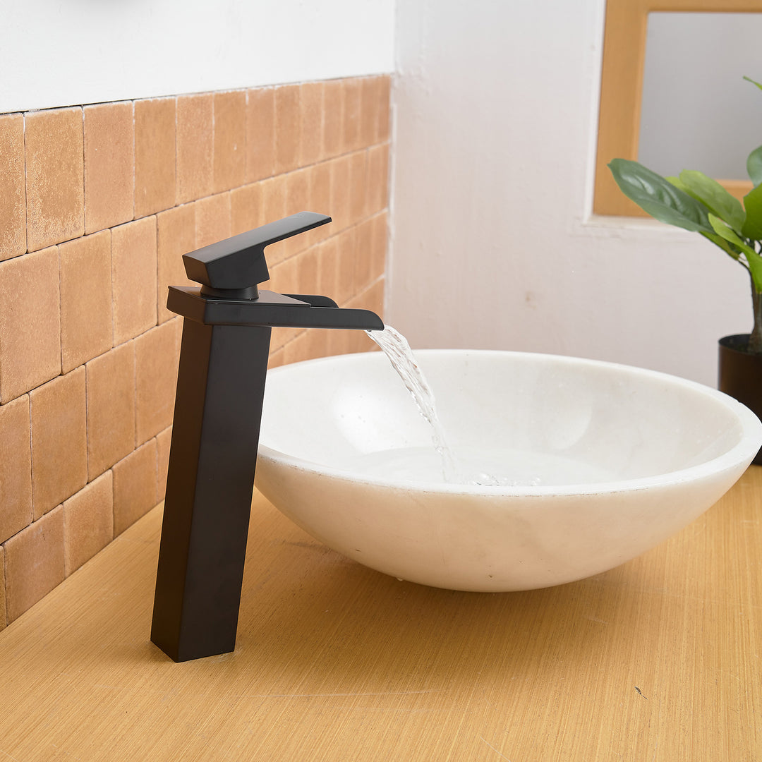 Single Handle Single Hole Bathroom Faucet with Spot Resistant in Matte Black