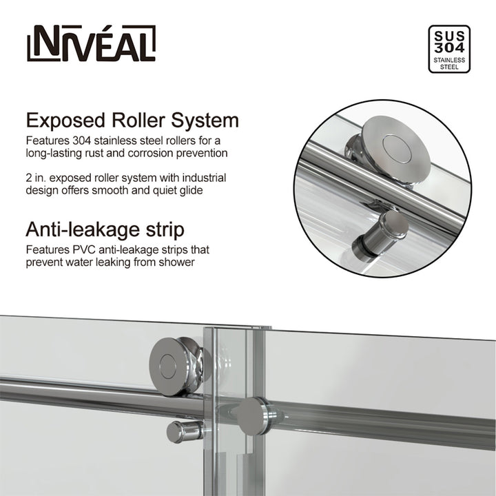 Double Sliding Shower Door 56-in to 60-in W x 76-in H Double Frameless Sliding Polished Chrome Standard Shower Door (Clear Glass)