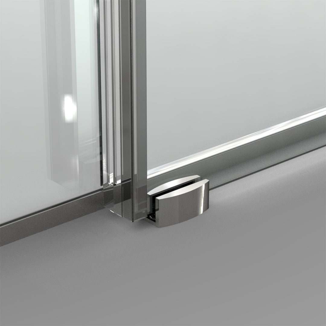 Double Sliding Shower Door 56-in to 60-in W x 76-in H Double Frameless Sliding Polished Chrome Standard Shower Door (Clear Glass)