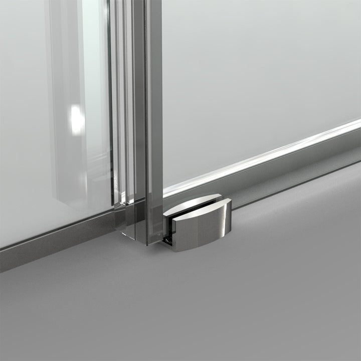 Double Sliding Shower Door 56-in to 60-in W x 76-in H Double Frameless Sliding Polished Chrome Standard Shower Door (Clear Glass)