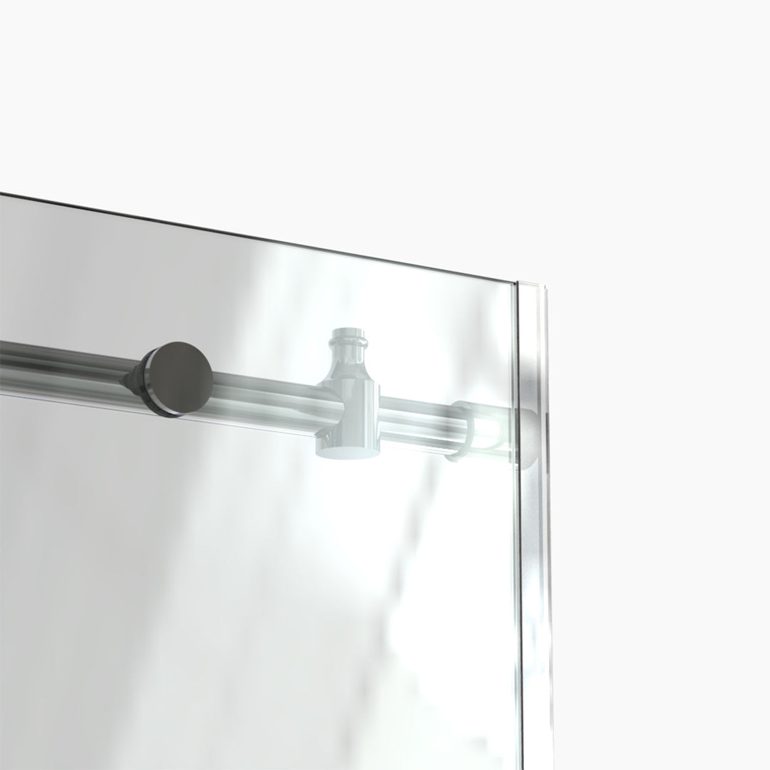 Double Sliding Shower Door 56-in to 60-in W x 76-in H Double Frameless Sliding Polished Chrome Standard Shower Door (Clear Glass)