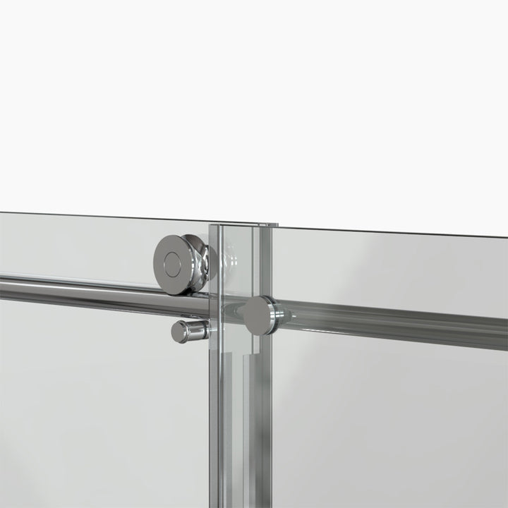 Double Sliding Shower Door 56-in to 60-in W x 76-in H Double Frameless Sliding Polished Chrome Standard Shower Door (Clear Glass)