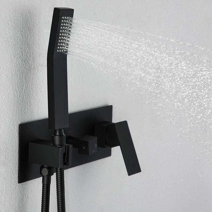10 inch 1-Spray Patterns with 1.5 GPM Wall Mount Dual Shower Heads in Matte Black