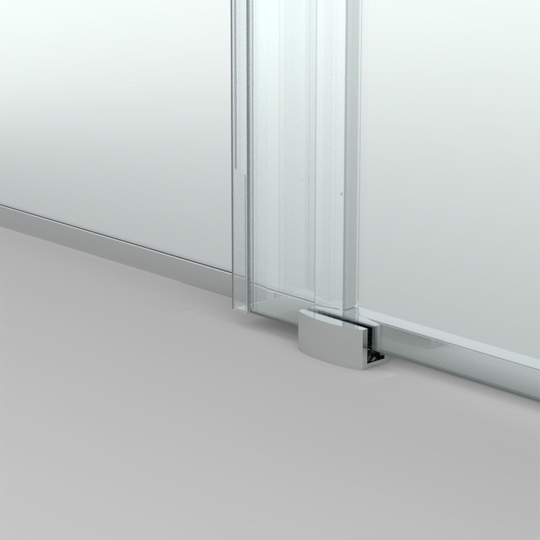 60-in W x 76-in H Sliding Shower Door with Stainless Handle in Silver(Tempered Glass)