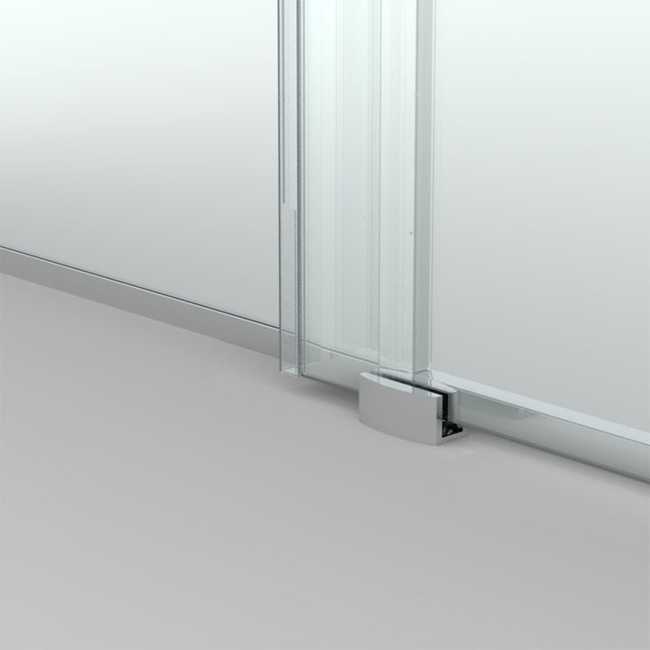 60-in W x 76-in H Sliding Shower Door with Stainless Handle in Silver(Tempered Glass)