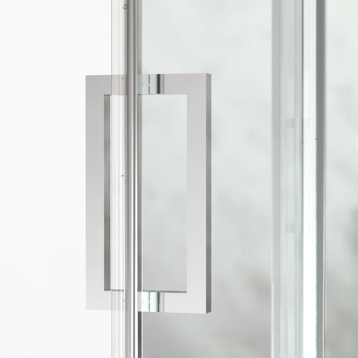 60-in W x 76-in H Sliding Shower Door with Stainless Handle in Silver(Tempered Glass)