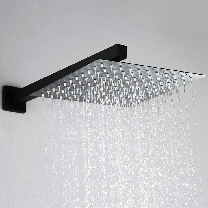 10 inch 1-Spray Patterns with 1.5 GPM Wall Mount Dual Shower Heads in Matte Black