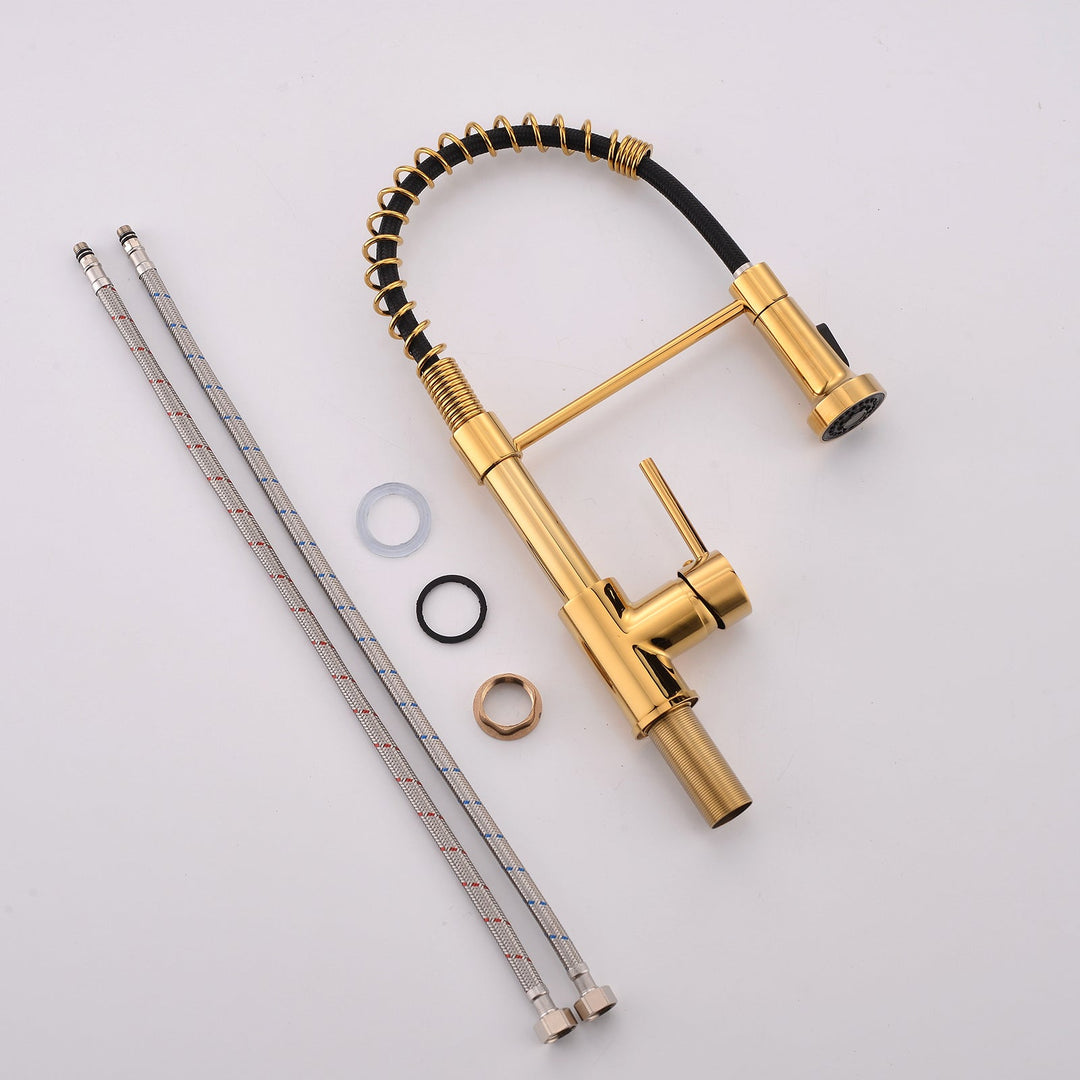 Single Handle Pull Down Sprayer Kitchen Faucet with 360° Rotation