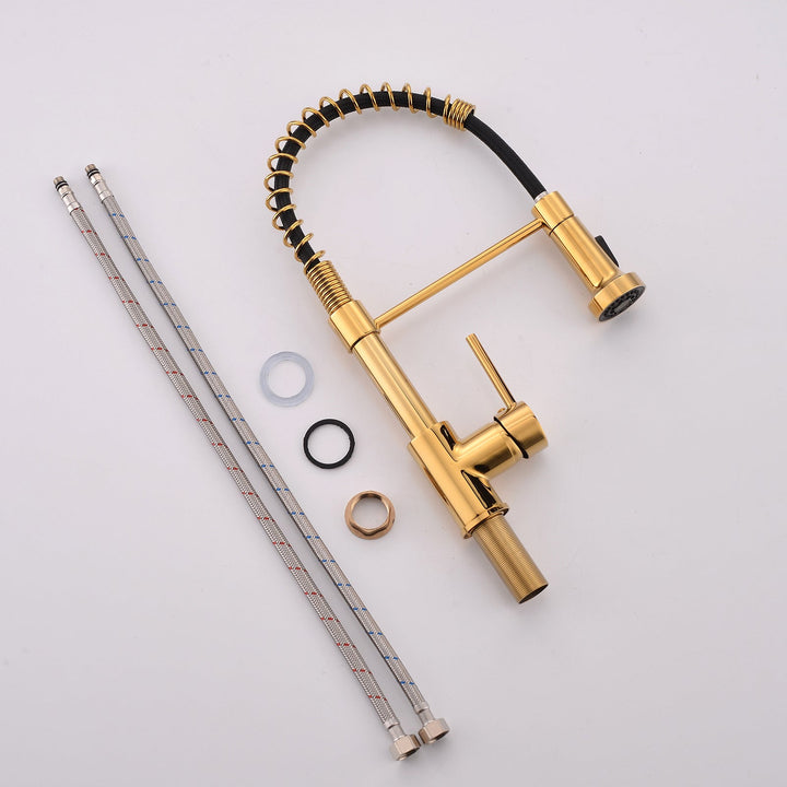 Single Handle Pull Down Sprayer Kitchen Faucet with 360° Rotation