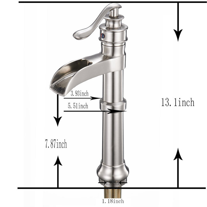 Antique Slim Single-Handle Single Hole Bathroom Faucet with Drain Kit Included