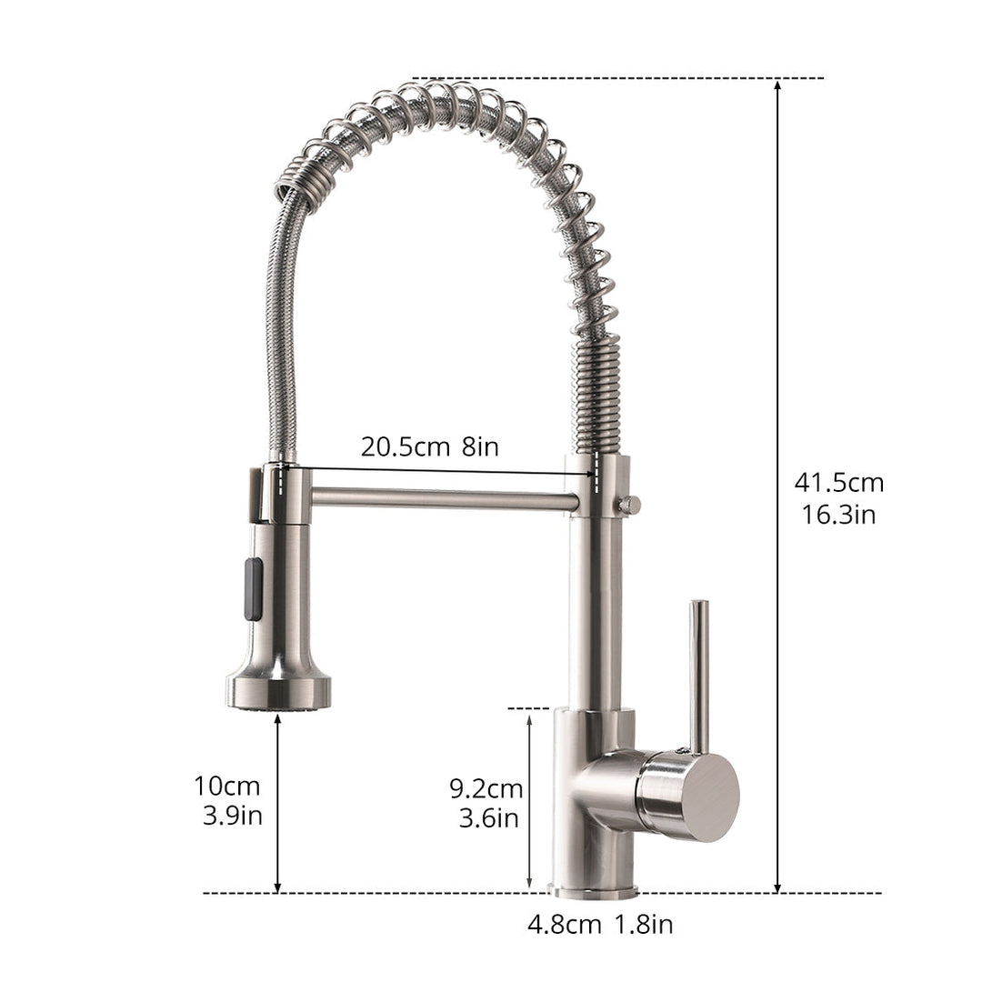 Single Handle Pull Down Sprayer Kitchen Faucet with 360° Rotation