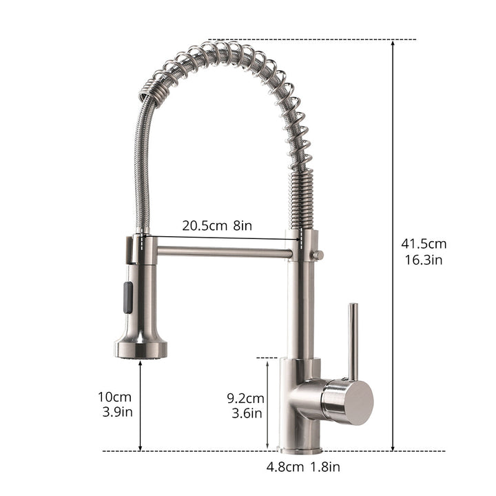 Single Handle Pull Down Sprayer Kitchen Faucet with 360° Rotation