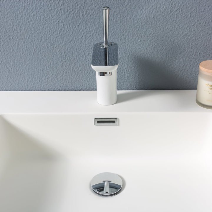 29.5 in. W x 19.1 in D. x 16.7 in. H Bath Vanity in Natural and White with White Vanity Top with White Basin