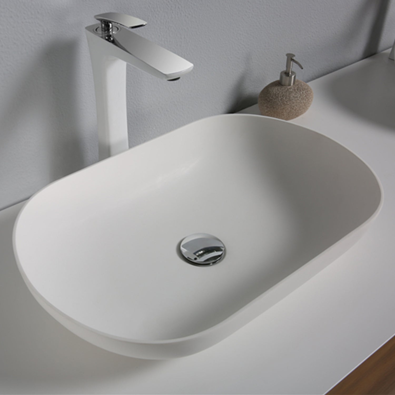 36" Bath Vanity in Natural and White with White Vanity Top with White Basin