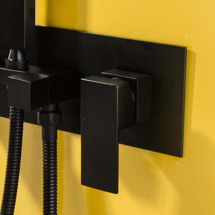 Single Handle Wall Mounted Black Tub Spout With Handshower