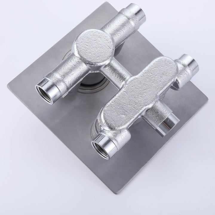 10 inch Thermostatic Rainfall Shower System With 3 PCS Body Jets Mixer Set
