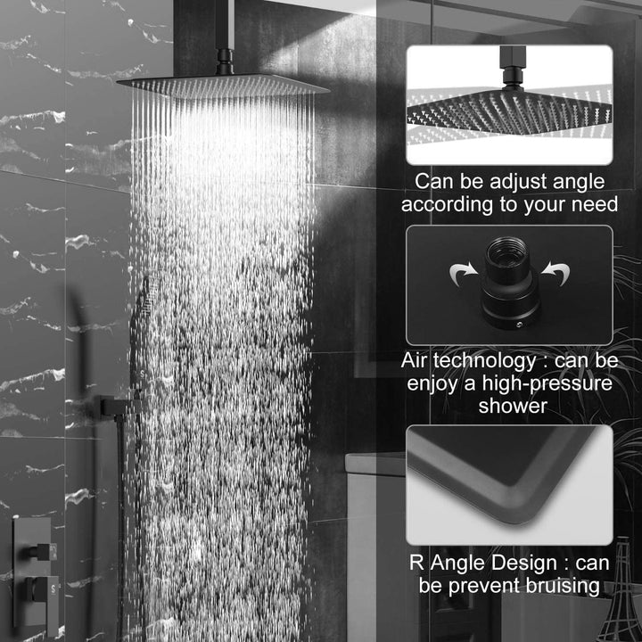10 inch/ 12 inch/ 16 inch Shower Head and  Ceiling Mounted Shower System Combo Set with Handheld