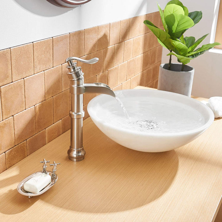 Antique Slim Single-Handle Single Hole Bathroom Faucet with Drain Kit Included