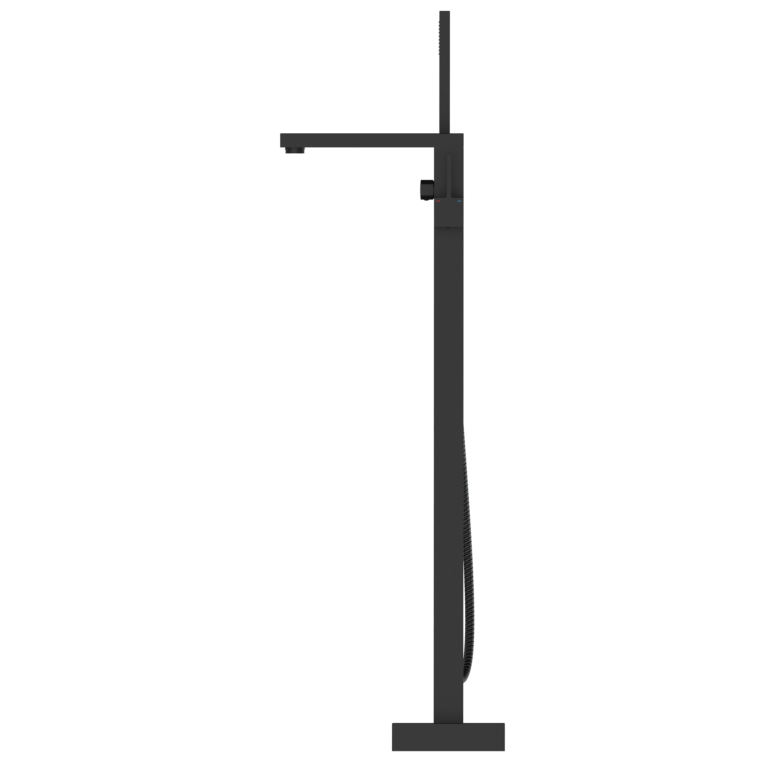 Freestanding bathtub faucet Matte Black 1-handle Residential Freestanding Swivel Bathtub Faucet with Hand Shower (Valve Included)