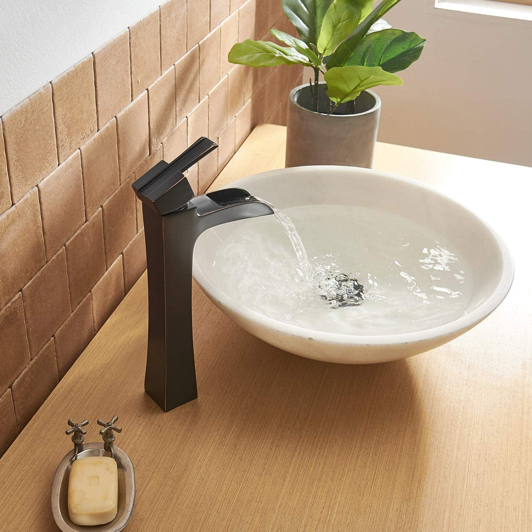 Single Hole Single-Handle Vessel Bathroom Faucet with Pop Up Drain without Overflow