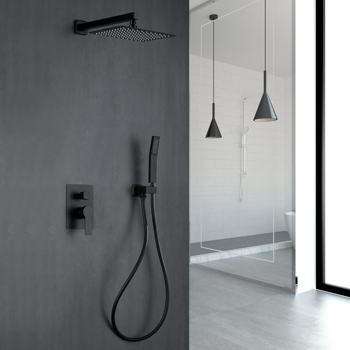 10 inch/ 12 inch   2-Spray Patterns with 1.8 GPM Wall Mount Dual Shower Heads with 360-Degree Rotation
