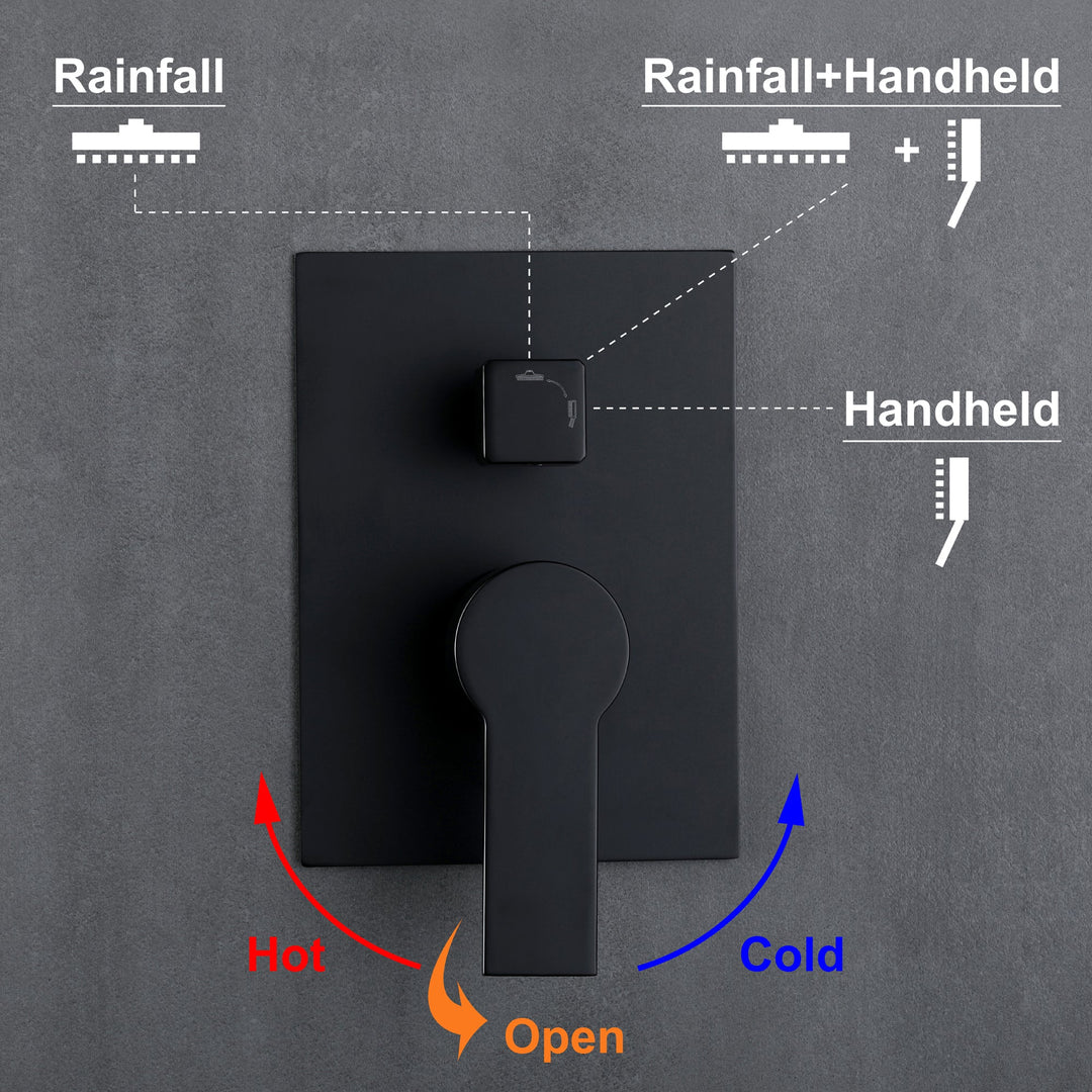 10 inch/ 12 inch   2-Spray Patterns with 1.8 GPM Wall Mount Dual Shower Heads with 360-Degree Rotation