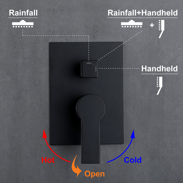 10 inch/ 12 inch   2-Spray Patterns with 1.8 GPM Wall Mount Dual Shower Heads with 360-Degree Rotation