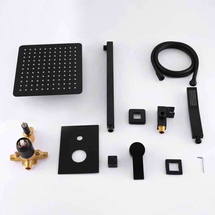 10 inch/ 12 inch   2-Spray Patterns with 1.8 GPM Wall Mount Dual Shower Heads with 360-Degree Rotation