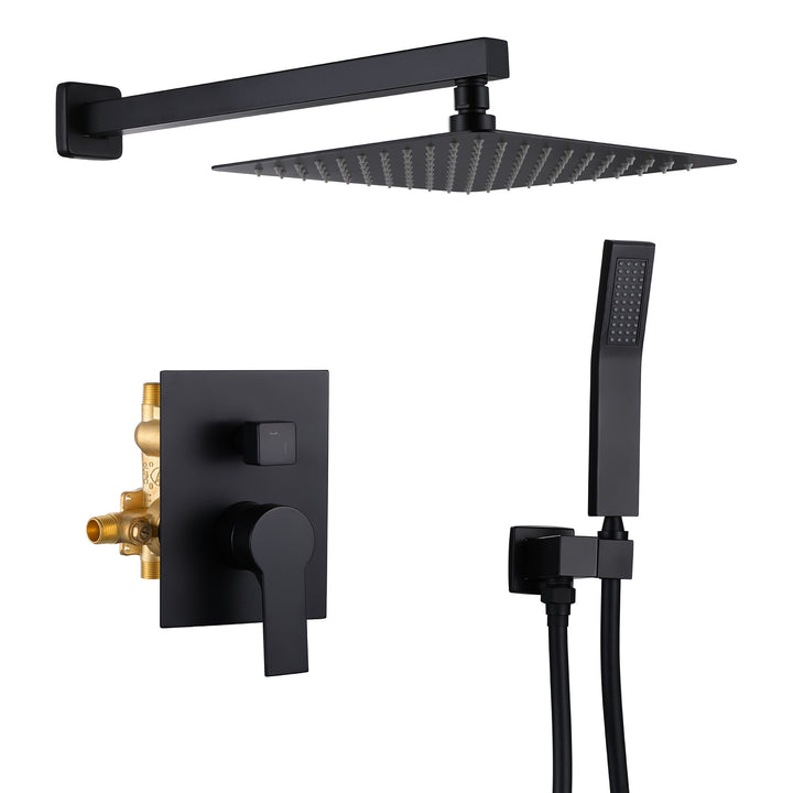 10 inch/ 12 inch   2-Spray Patterns with 1.8 GPM Wall Mount Dual Shower Heads with 360-Degree Rotation